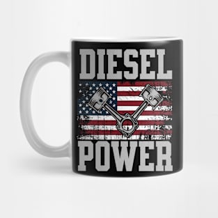 Diesel Power USA Flag T-Shirt Truck Turbo Brothers Mechanic Mug